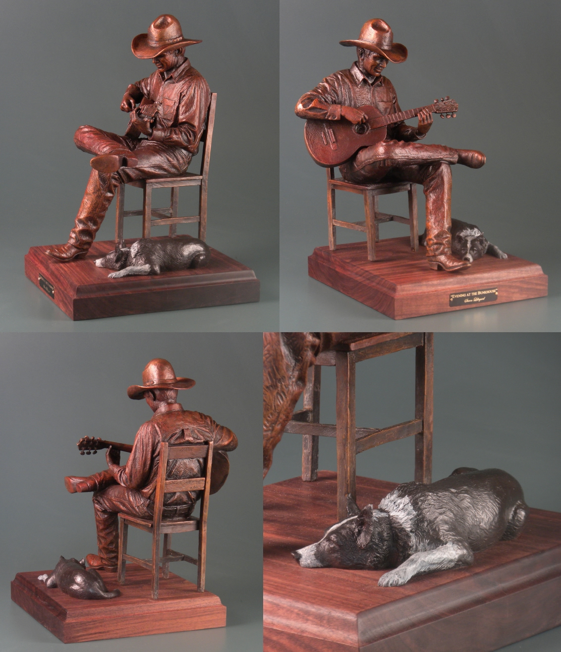 sculpture of man playing guitar